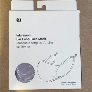 - Lululemon ear loop face mask (iced iris)